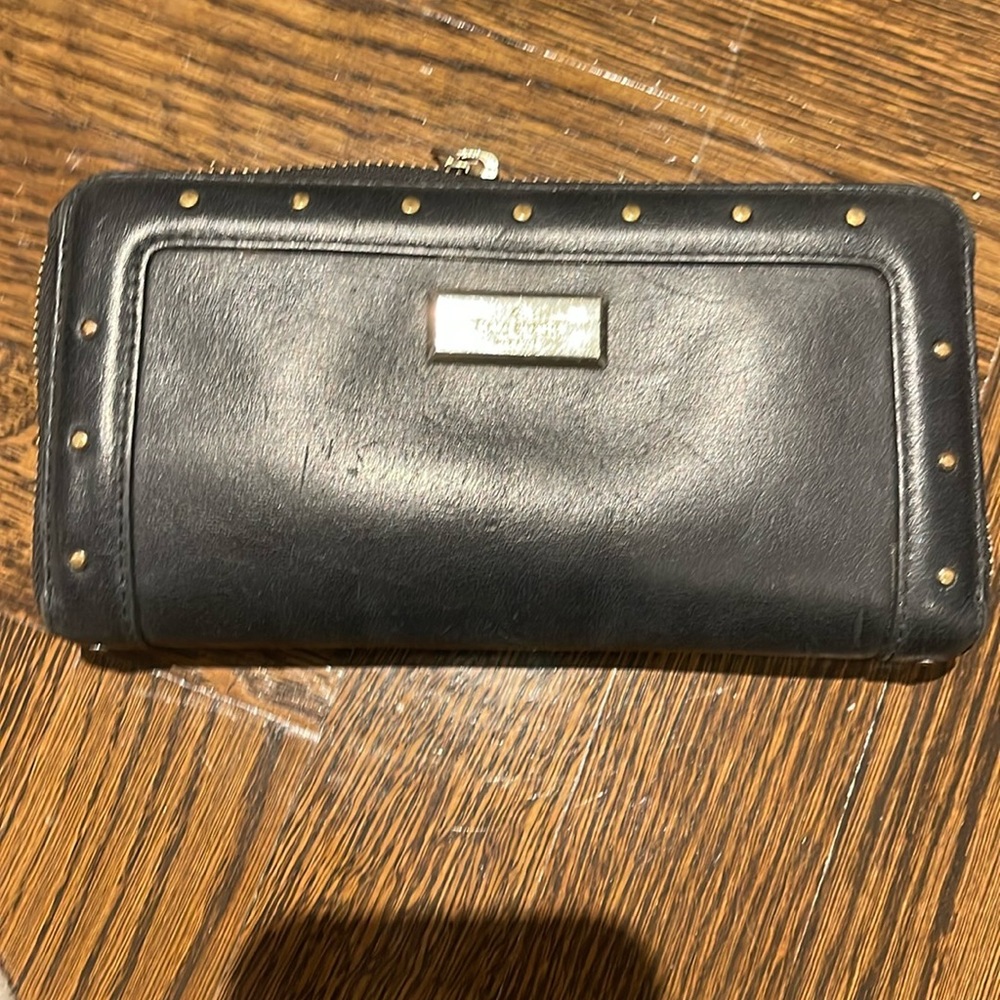 Kate Spade leather wallet with gold accents